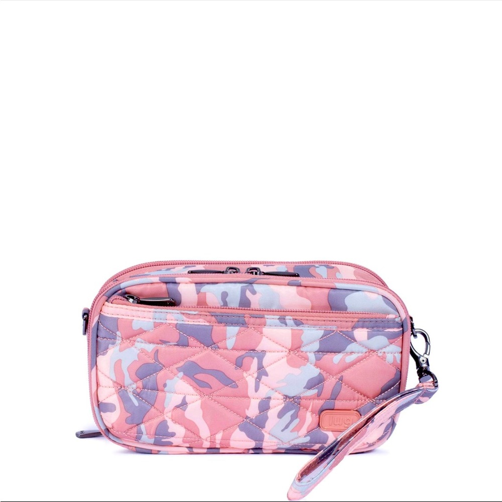 NWT: LUG ROUNDABOUT 2 CONVERTIBLE WALLET CROSSBODY BELT BAG- CAMO ROSE- SOLD OUT